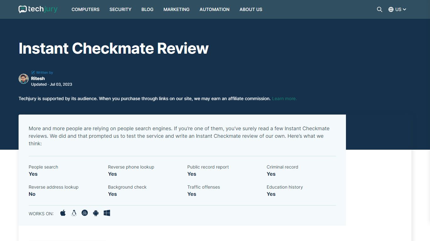 Instant Checkmate Review - Is It Reliable in 2023? [Tested] - Techjury